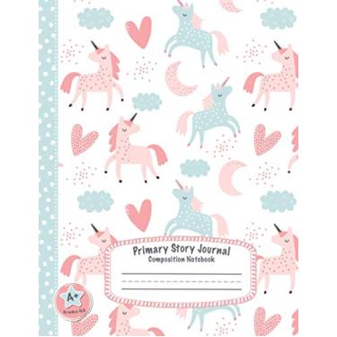 Imagem de Primary Story Journal Composition Notebook: Boho Unicorns Writing Paper with Dashed Midline + Picture Space for Grades K-2 | Dancing Unicorn Notebook For Girls Kindergarten 1st 2nd Grade