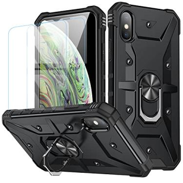 Imagem de Capa para iphone X (2 protetores de tela de vidro temperado), iphone X Case (preto)