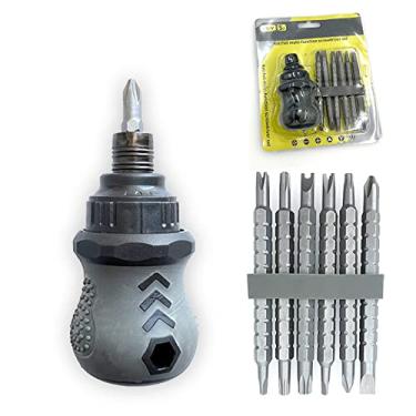 Imagem de Alepaxs 13 em 1 Conjunto de chaves de fenda multibit com catraca e mini chave de fenda magnética com pontas retráteis, chave de fenda pequena ajustável com mecanismo de carga rápida