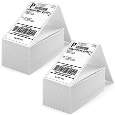 Imagem de MiroCaro Etiquetas de envio de 10 x 15 cm para impressora térmica, etiquetas térmicas de postagem dobrável de ventilador, etiquetas de correspondência para pacotes (2 pilhas, 1000 etiquetas)