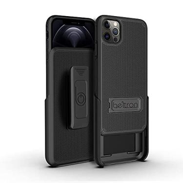 Imagem de BELTRON Combo de capa e coldre para iPhone 12, iPhone 12 Pro, capa protetora fina de corpo inteiro com proteção dupla e clipe giratório para cinto com suporte/suporte para cartão para iPhone 12 de 6,1 polegadas (2020)