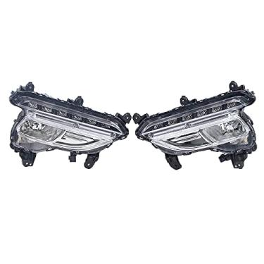 Imagem de JESYMBX Para Hyundai Santa Fe Sport 2016-2018 Conjunto de lâmpada de neblina LED DRL Lâmpada de corrida diurna Lâmpada de neblina farol peças automotivas 1 par lado esquerdo e direito (motorista e passageiro)