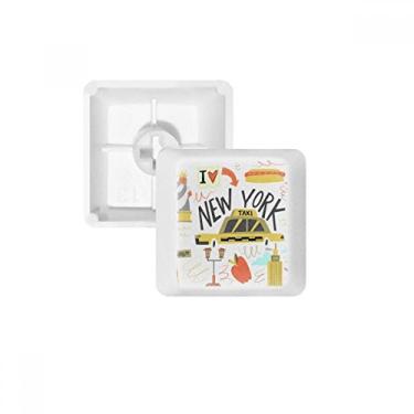 Imagem de OFFbb America New York City Liberty Illistration PBT Teclas para teclado mecânico branco OEM sem marcação impressão