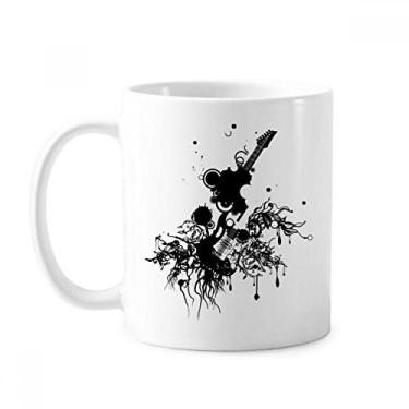 Imagem de Guitarra Instrumentos musicais Caneca com padrão louco Cerâmica Café Porcelana Utensílios de Mesa