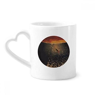 Imagem de Caneca de cenário espacial universo e alienígena café cerâmica copo de coração de vidro