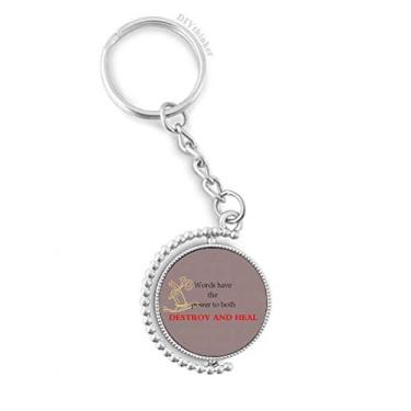 Imagem de Words Have Power to Heal Blessing Citação Suporte giratório Anel Acessórios Disco Clipe Corrente, Multicor