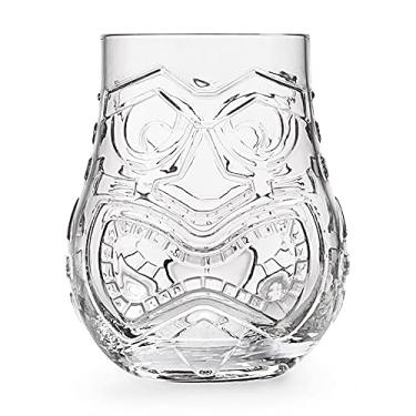 Imagem de Copo Tiki Vidro Baixo 470ml Asteca Carranca de Duas Faces Humor/Bravo
