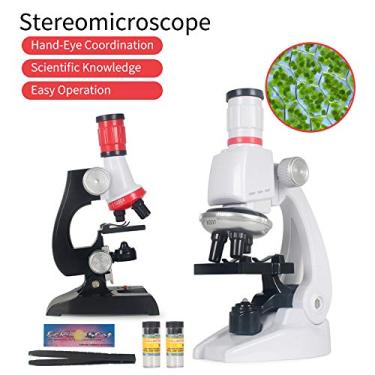 Imagem de LUGU Kits de ciência pa crianças Microscópio iniciante STEM Brinquedo educacional de ciência 100X 400X 1200X Ampliação com luz LED pa meninos Meninas estudantes de 6 anos ou mais