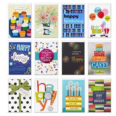 Imagem de Hallmark Cartões de aniversário sortidos (12 cartões e envelopes)