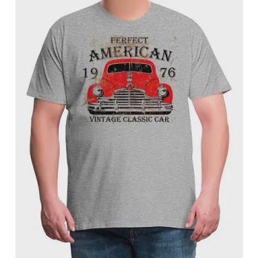 Imagem de Camiseta Plus Size Carro Antigo Americano Vermelho