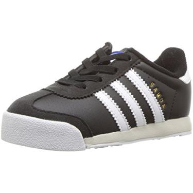 Imagem de adidas Originals Tênis infantil unissex Samoa I, preto/branco/talco, 6 Toddler