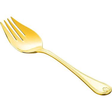 Imagem de Garfo para Servir Peixe Chris Dourado com Micropartículas de Ouro - Wolff