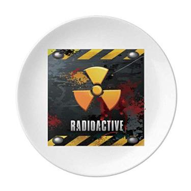 Imagem de Placa de aviso com logotipo de substâncias radioativas de porcelana decorativa salver louça de jantar