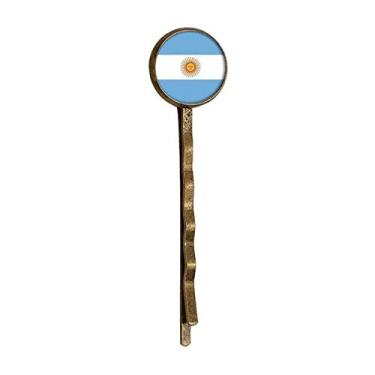 Imagem de Argentina Bandeira Nacional América do Sul Country Retro Metal Hair Bobby Pin Headwear