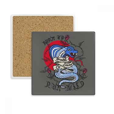Imagem de Animal Bite Snake Combinação Padrão Quadrado Porta-copos Caneca Suporte Subplaca Pedra de Isolamento