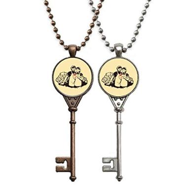 Imagem de OFFbb-USA China Red Educacional Promotional Textile Key Necklace Pendant Jewelry Couple Decor