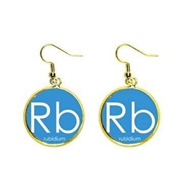 Imagem de Brincos femininos com pingente de orelha de rubídio de metal alcalino, elementos de química