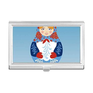 Imagem de Porta-cartões com estampa russa de bonecas russas com símbolo da Rússia