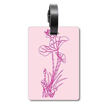 Imagem de Folha de lótus Flor Palheta Flor Flor Flor Flor Bolsa Etiqueta Etiqueta Etiqueta Scutcheon Etiqueta