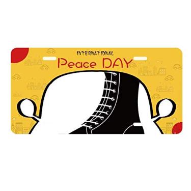 Imagem de DIYthinker Botas masculinas pretas cano alto padrão contorno placa etiqueta decoração carro dia da paz