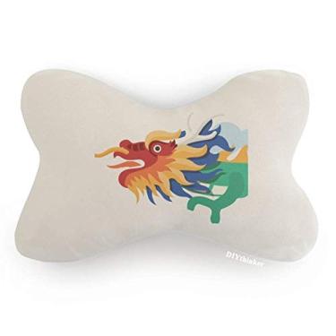 Imagem de DIYthinker Almofada de apoio de cabeça para decoração de pescoço com arte de dragão chinês tradicional