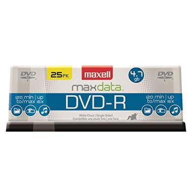 Imagem de Maxell Disco gravável DVD-R, 4,7 Gb, 16x, eixo, ouro, pacote com 25
