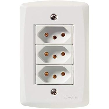 Imagem de Tomada Tripla 4X2 3 2P+T NBR 20A 250V LUX2 Branca Tramontina