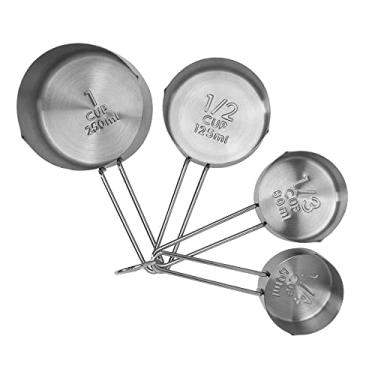 Imagem de Mimo Style Conjunto de 4 Xícaras Medidoras, Próprias Para Ingredientes Secos ou Líquidos, Produto Leve e Fácil de Manusear, Possui Bicos Para Vazão de Líquidos, Material de Aço Inox de Qualidade