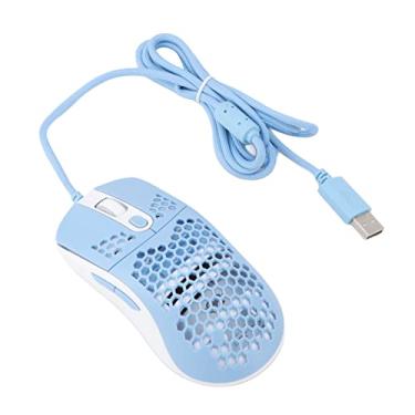 Imagem de Mouse Com Fio, Design Oco para Celular RGB Com Luz de Fundo Mouse 1200/2400/3200/4800/8000/12000 DPI DPI Ajustável Tipo C Mouse de Computador (Azul)