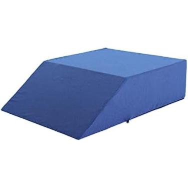 Imagem de Travesseiro De Perna De Contorno De Cunha Para Dormir, Travesseiro De Elevação De Perna De Espuma Para Alívio De Dor, Joelho E Desconforto Nas Costas, Capa Removível,Azul,bonny369