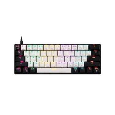 Imagem de TECLADO MECANICO GAMER GAMDIAS AURA GK2 BRANCO E PRETO SWITCH BLUE ABNT2