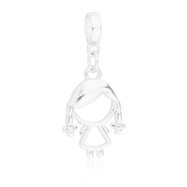 Imagem de Pingente Berloque Menina Pandora Banhado a Prata 925 - Premium