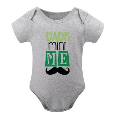 Imagem de SHUYINICE Macacão infantil fofo e divertido do papai para meninos e meninas body de uma peça, Cinza, 3-6 Months