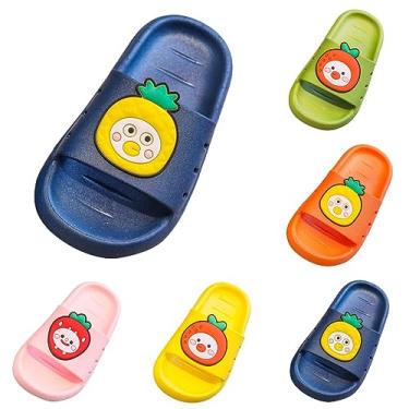 Imagem de Sandálias de salto alto para meninas banheiro fundo antimacio meninos e meninas crianças sandálias de frutas sandálias fofas de desenho animado menina sandália, 2 - amarelo + verde + azul + laranja + vermelho, 8 Toddler