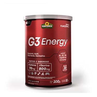 Imagem de Energético G3 Energy 200 g Solúvel Termogênico Pré Treino - Sunflower