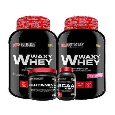 Imagem de KIT 2x Whey Protein Waxy Whey 2kg + Glutamina 500g + BCAA 4800 250 Cápsulas - Bodybuilders