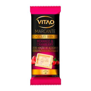 Imagem de Chocolate Branco Vitao Marcante Morango e Cranberry Zero Açúcar 70g