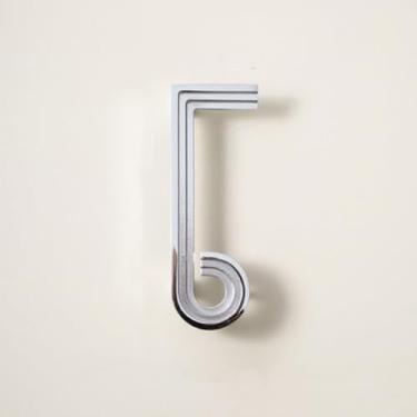 Imagem de Maçaneta e alças de latão sólido cromado brilhante em forma de nota musical para armário, cozinha, gaveta, decoração de casa, maçaneta da porta, C, 4977, R x 1 unidade