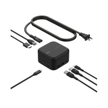 Imagem de Belkin Conecte USB-C 6 em 1 Core GaN Dock 130W, estação de ancoragem multiportas com PD de 96 W para periféricos, USB-C, USB-A, Gigabit Ethernet e HDMI 4K portas para jogos, MacBook Pro, computadores