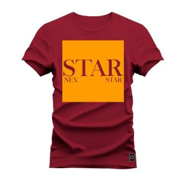Imagem de Camiseta Algodão Estampada Premium Star Separation Bordo G