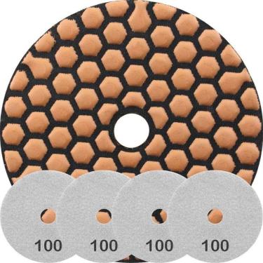 Imagem de Kit 2 Disco Lixa Polimento A Seco Mármore 10 Cm Grão 100