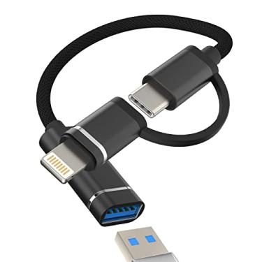 Imagem de Adaptador de cabo OTG Dongle USB A fêmea para USB C Lightning macho conversor de câmera Thunderbolt para Apple iPhone15 Pro Max 13 11 12 ipad 10、Air4/5、mini6、Pro 12.9 Macbook compatível com Samsung LG
