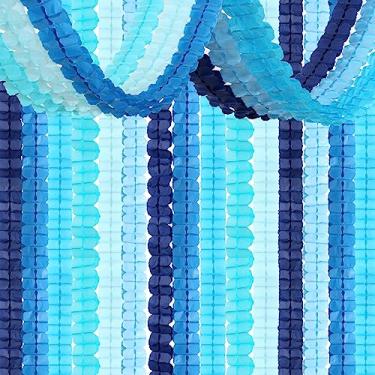 Imagem de Baby-Royal Navy-Blue Festa-Decorações Garland Streamers - 12 peças menino aniversário Frozen Ocean Shower 4-Leaf Paper Trever Streamer, Bachelorette Bridal Wedding Engagement Banners Decor Ouruola