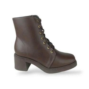Imagem de Bota Feminina Cano Curto Beira Rio Salto Bloco Napa-Feminino