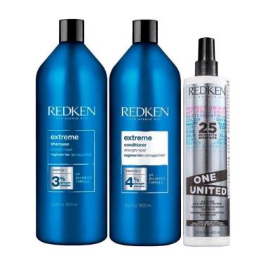 Imagem de Redken Extreme Shampoo + Condicionador 1L + Redken One United 25 Benef