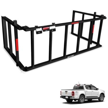 Imagem de Extensor de Caçamba S10 Cab. Dupla 2012 a 2024 Rampa Preto Gtnox