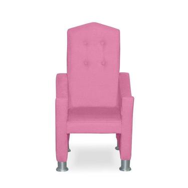 Imagem de Mini Cadeira Poltrona Infantil Troninho Decorativa Suede Rose