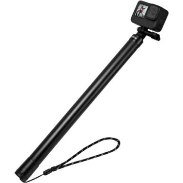 Imagem de TELESIN Bastão de selfie ultra longo de 3 metros para GoPro Hero 11 10 9 8, monopé de câmera DJI Osmo Action 3 2 Insta360 One X3 X2, haste leve de fibra de carbono invisível (bastão de selfie