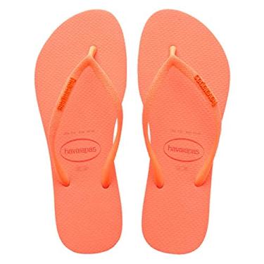 Imagem de Chinelo Slim Glitter Neon, Havaianas, Meninas, Coral Spark, 29/30