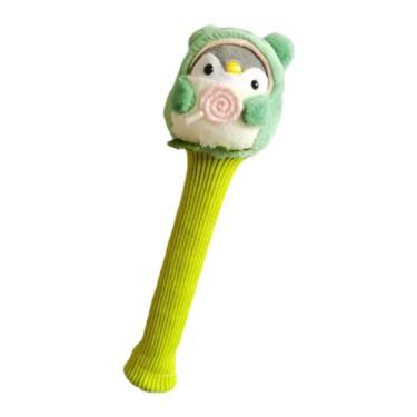 Imagem de Amagogo Capa de alça de raquete de badminton, protetor de aderência de boneca de pelúcia de desenho animado para mulheres e meninas, Pinguim Verde